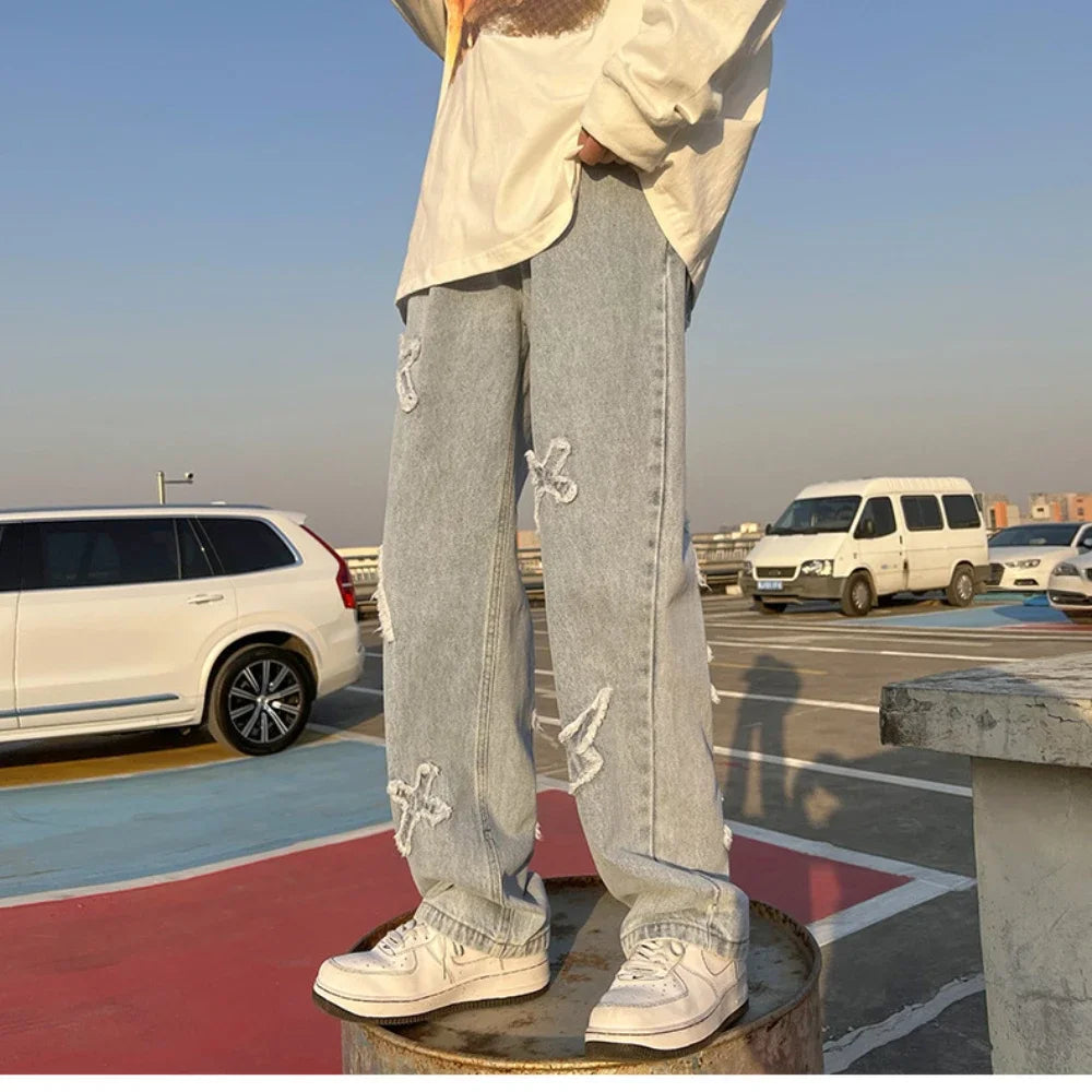 High Street Loose Casual Pants Men's Jeans Denim For women Men Same Paragraph Y2k baggy pants baggy jeans cargo pants men